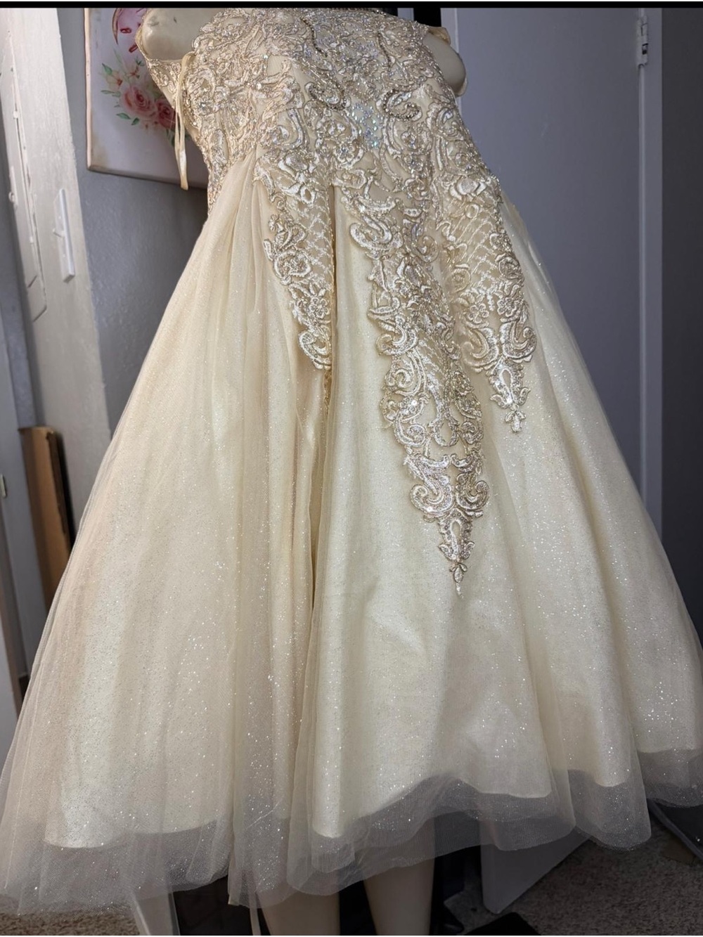 Ivory Sparkle Wedding Dress with Beaded Bodice